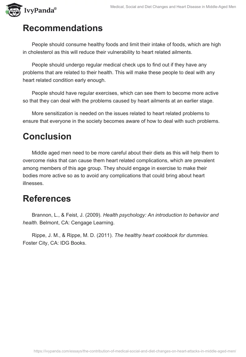 Medical, Social and Diet Changes and Heart Disease in Middle-Aged Men. Page 5