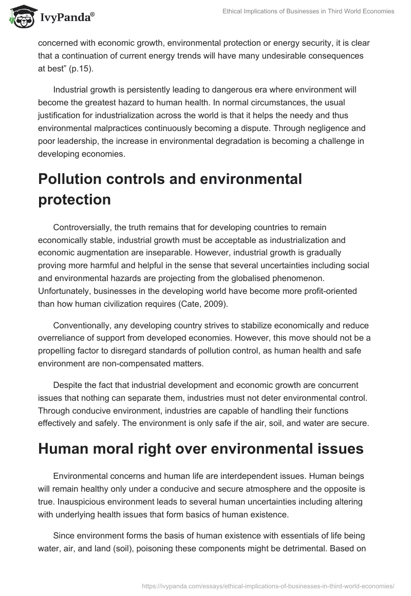 Ethical Implications of Businesses in Third World Economies. Page 4