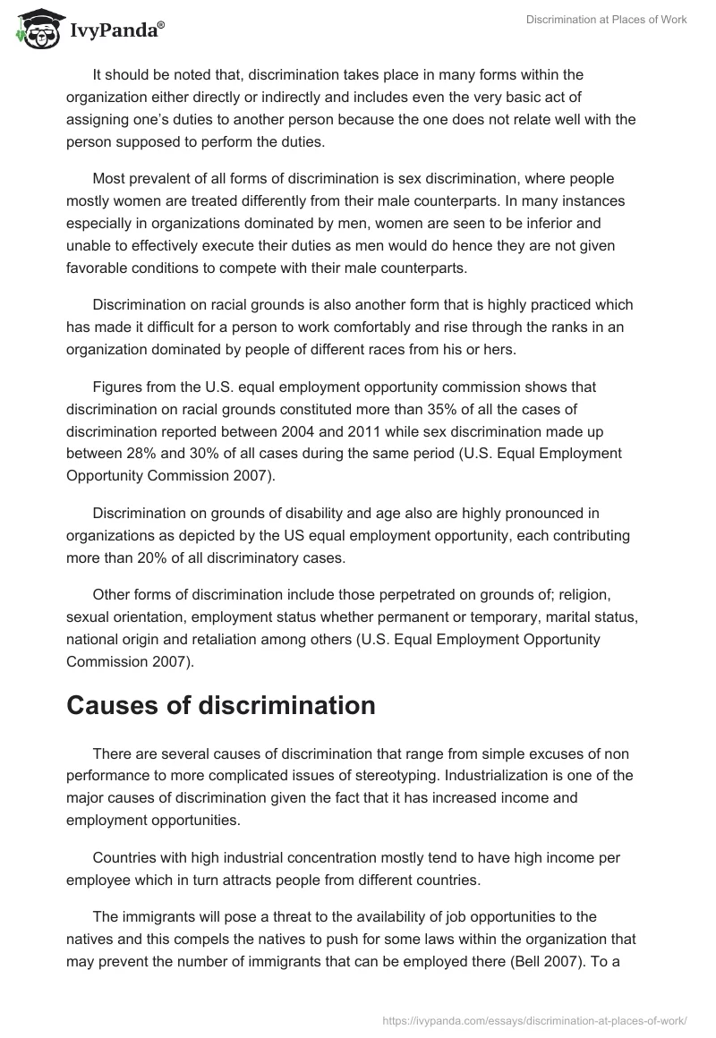 Discrimination at Places of Work. Page 2