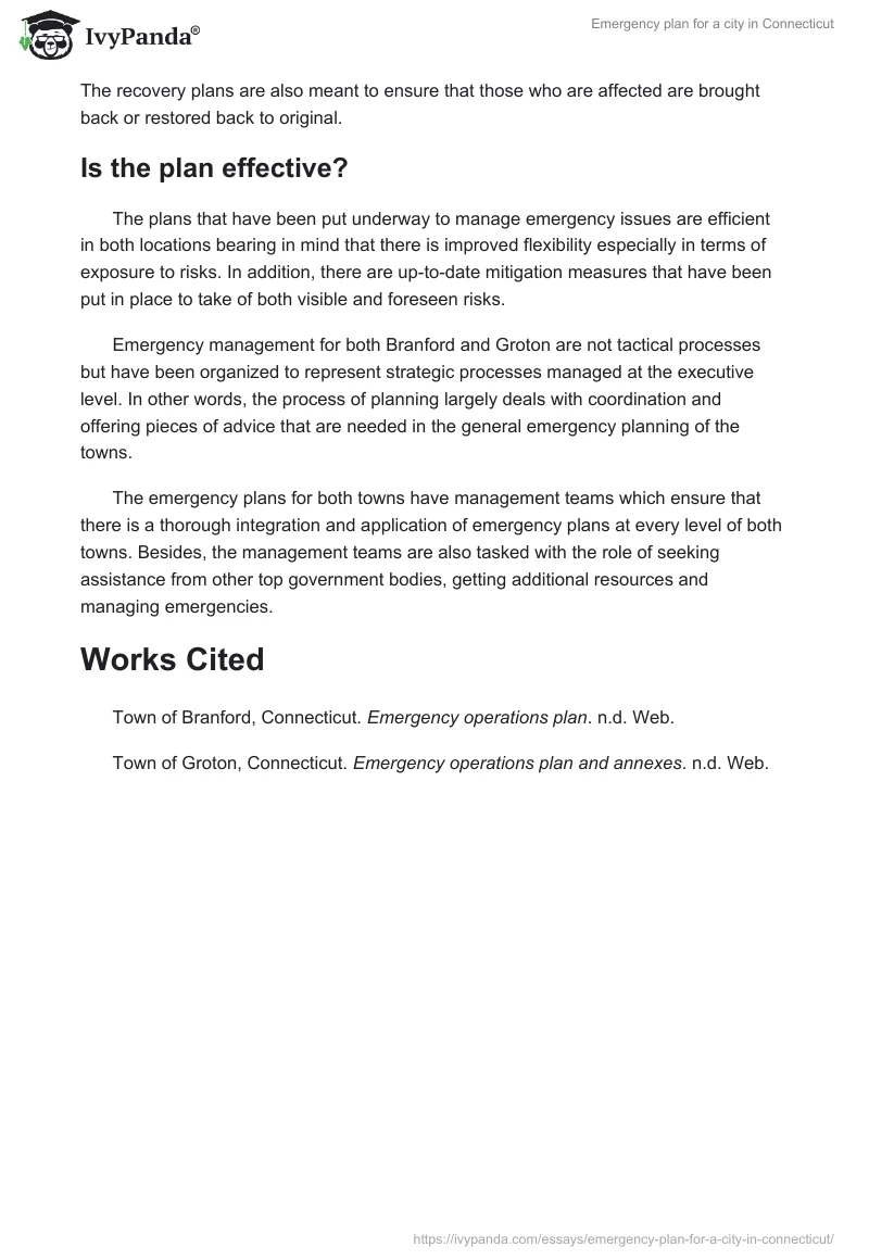 Emergency plan for a city in Connecticut. Page 4
