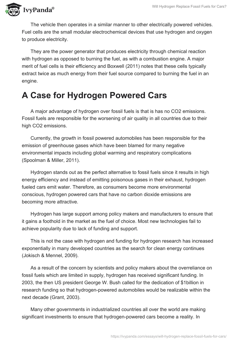 Will Hydrogen Replace Fossil Fuels for Cars?. Page 2