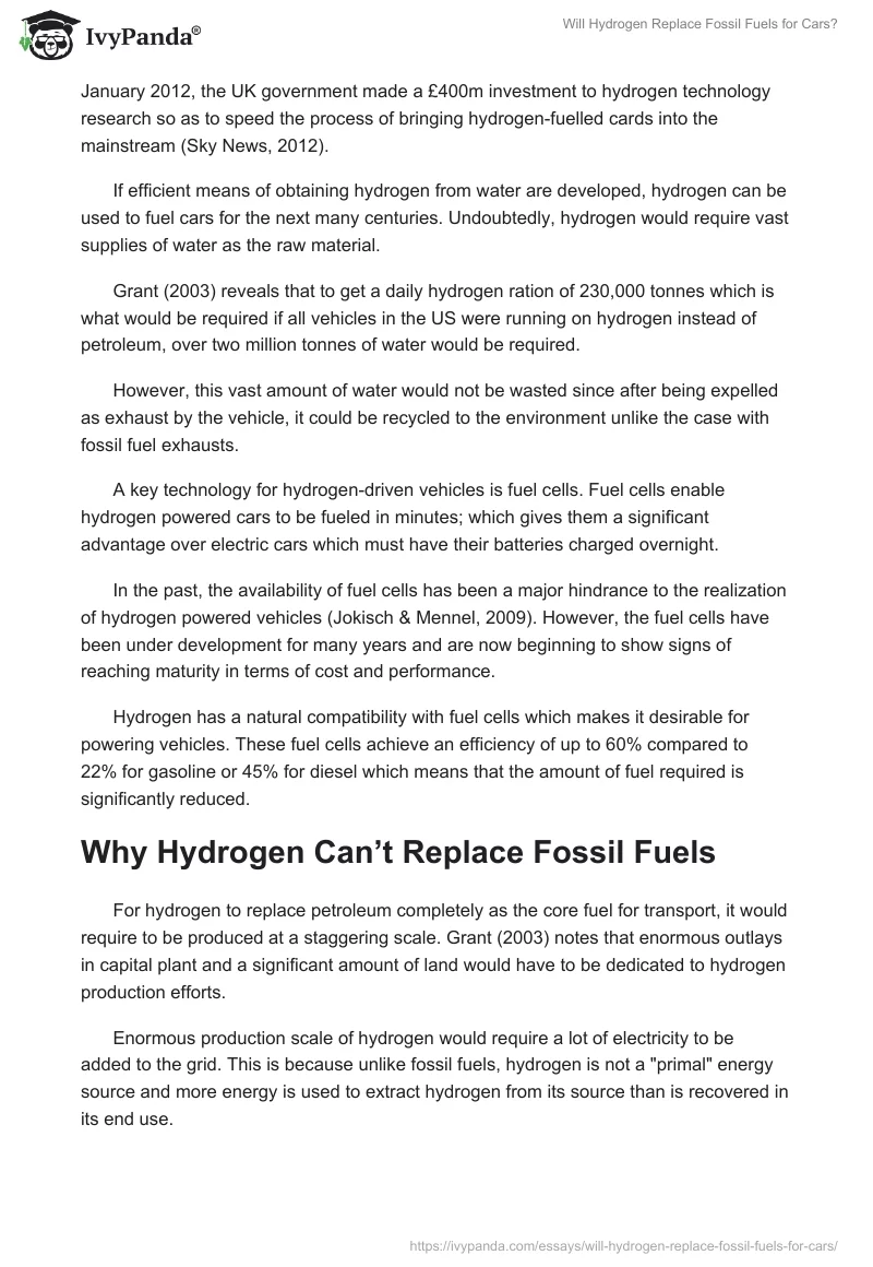 Will Hydrogen Replace Fossil Fuels for Cars?. Page 3