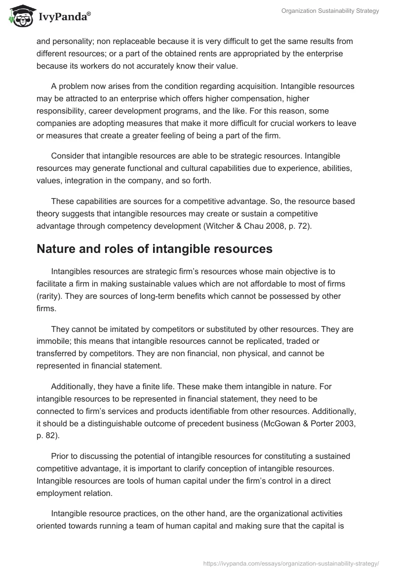 Organization Sustainability Strategy. Page 4