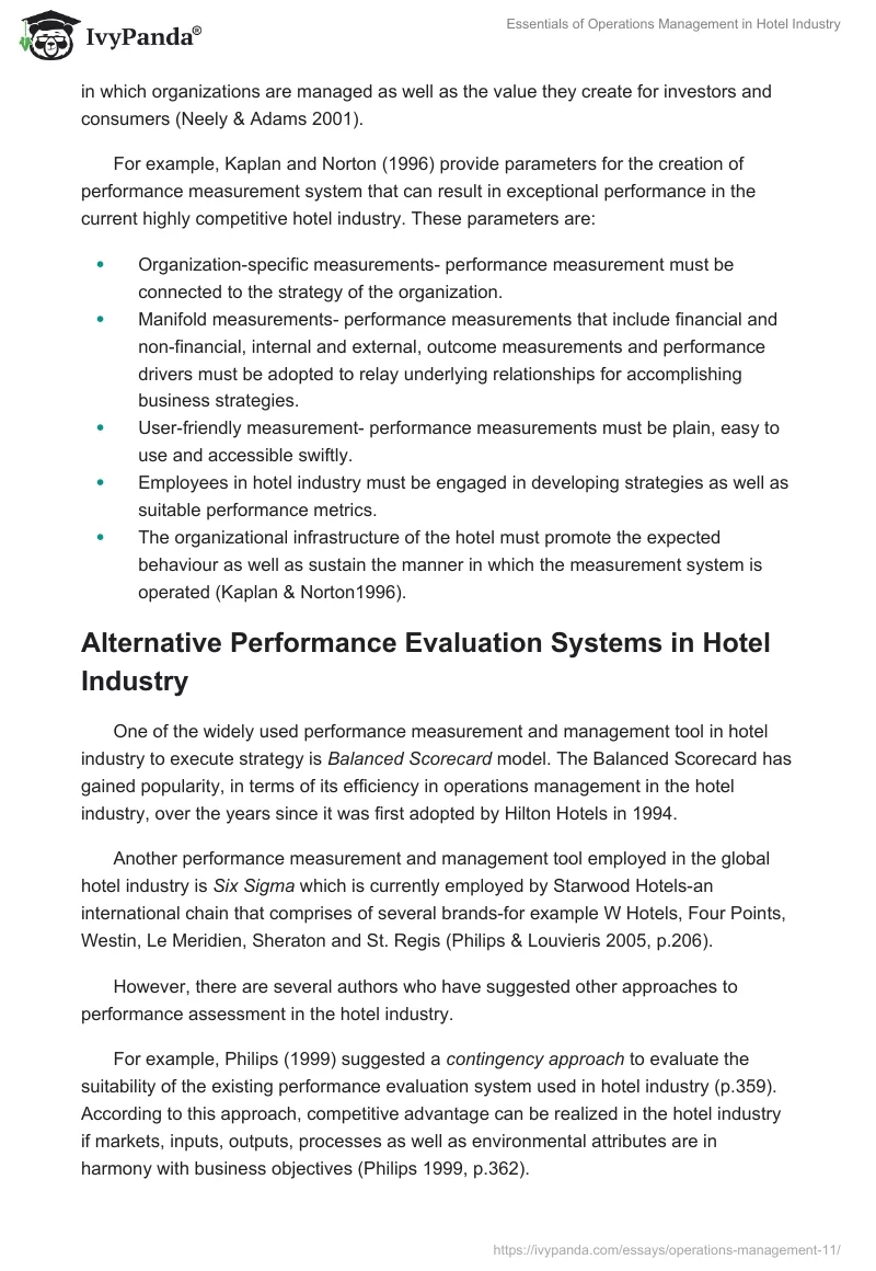 Essentials of Operations Management in Hotel Industry. Page 3