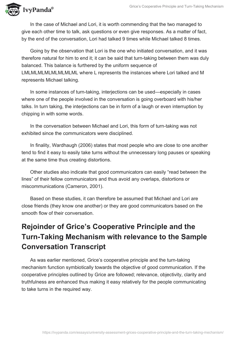 Grice’s Cooperative Principle and Turn-Taking Mechanism. Page 5