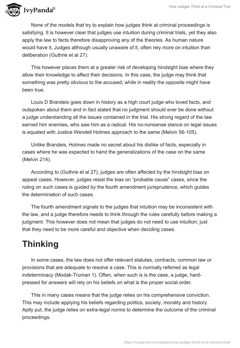 How Judges Think at a Criminal Trial. Page 2