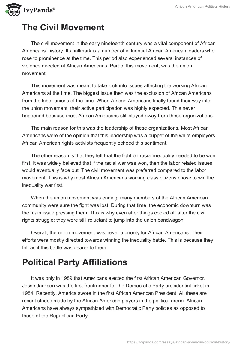 African American Political History. Page 3
