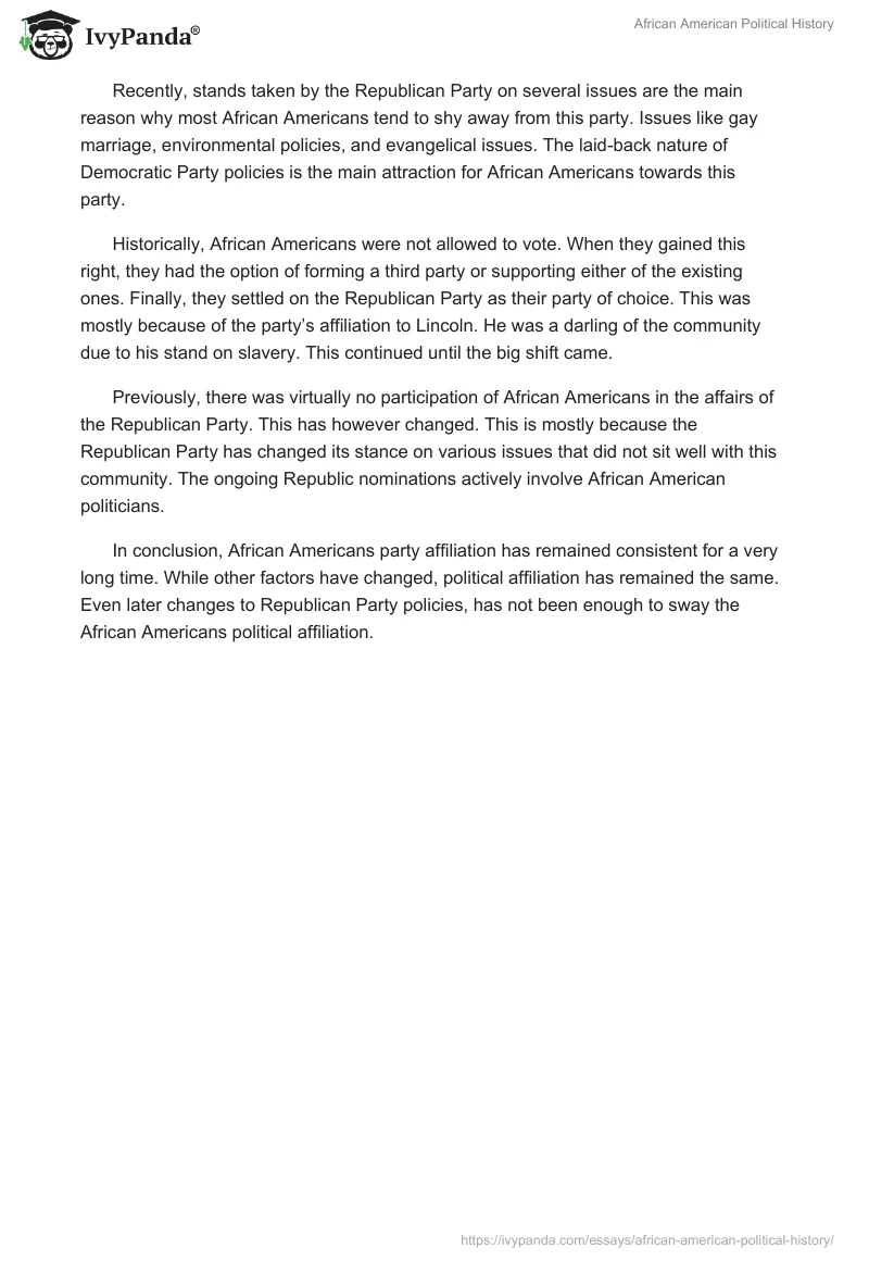African American Political History. Page 4