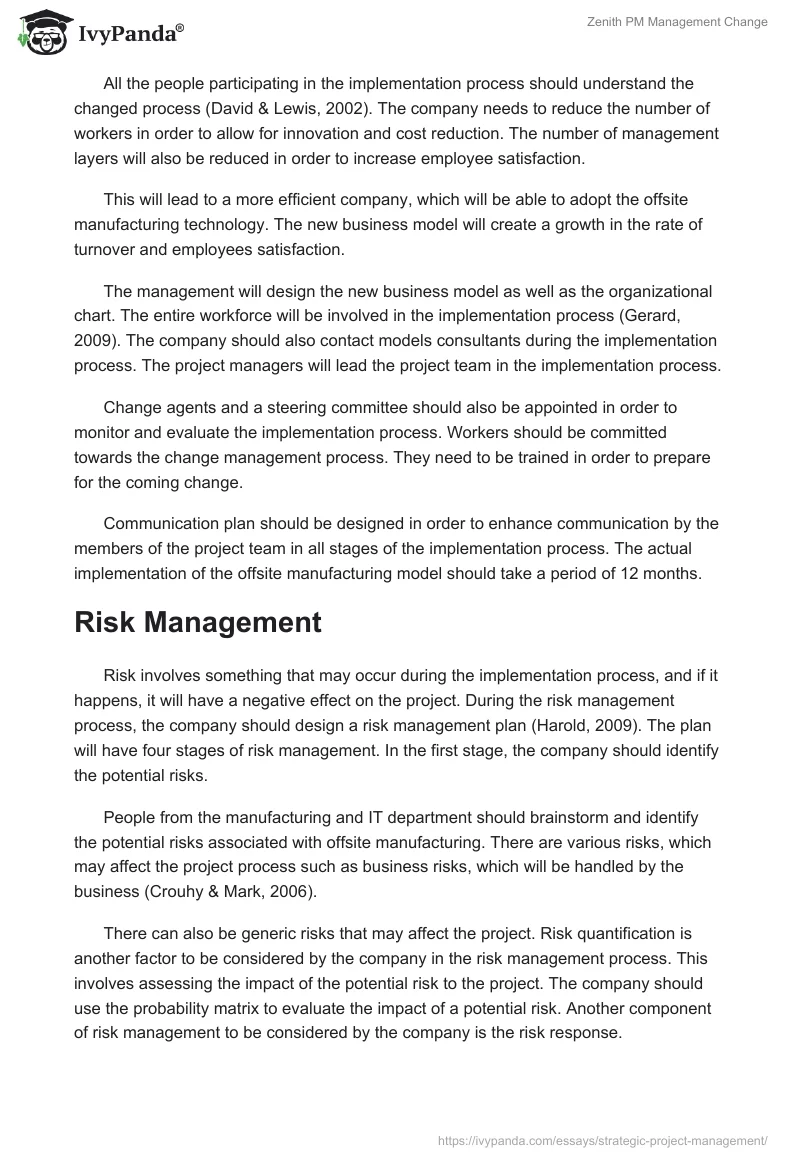 Zenith PM Management Change. Page 4
