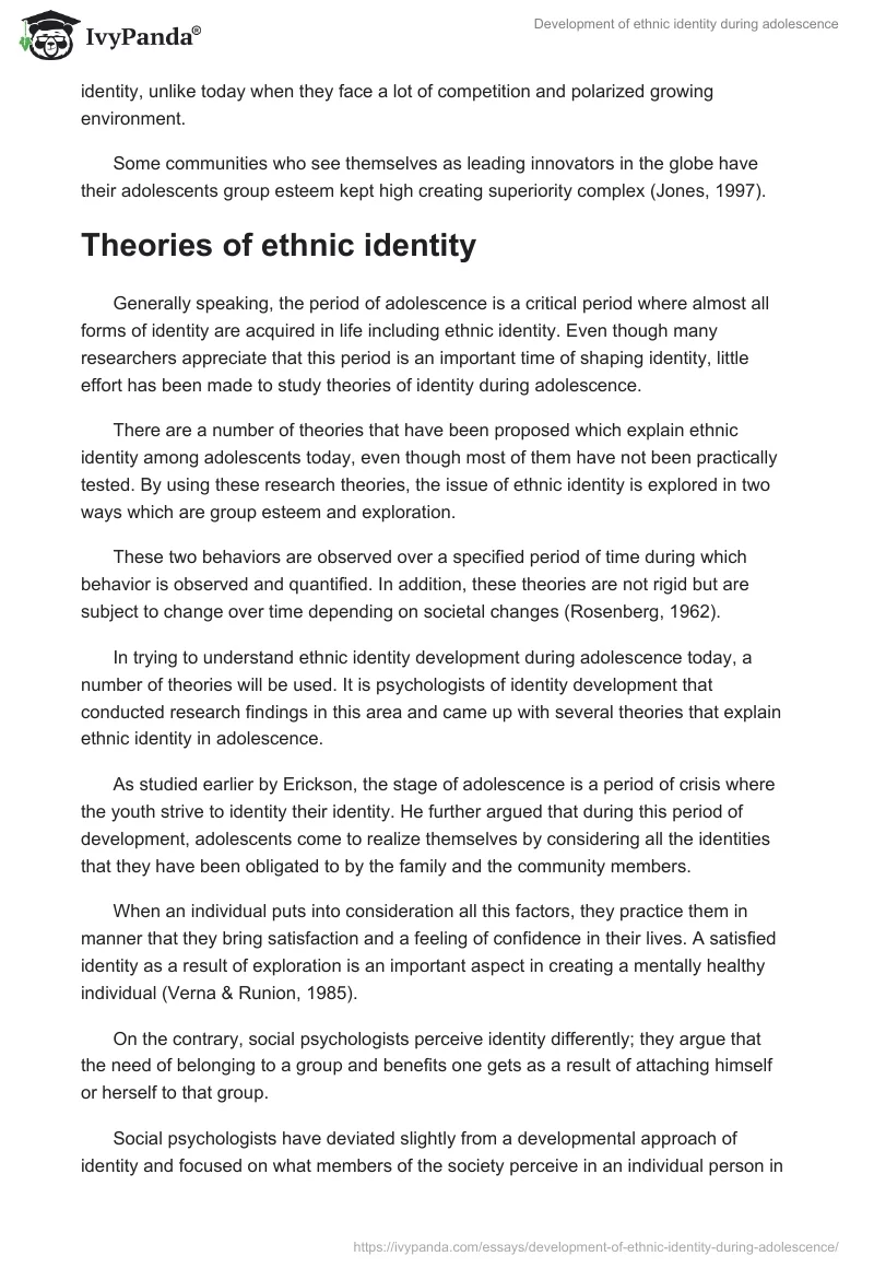 Development of Ethnic Identity During Adolescence. Page 2