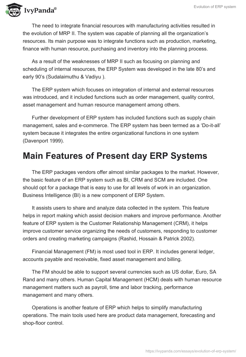 Evolution of ERP system. Page 4