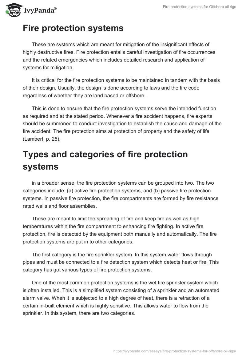 Fire protection systems for Offshore oil rigs. Page 4