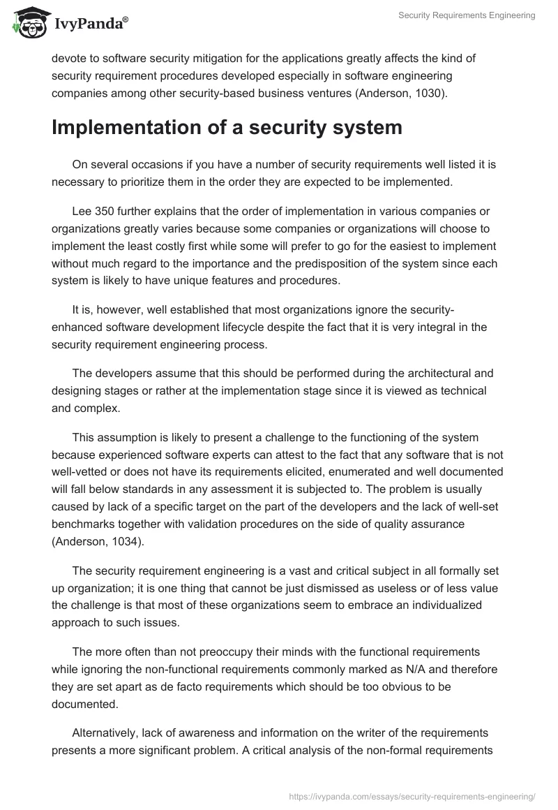 Security Requirements Engineering. Page 2