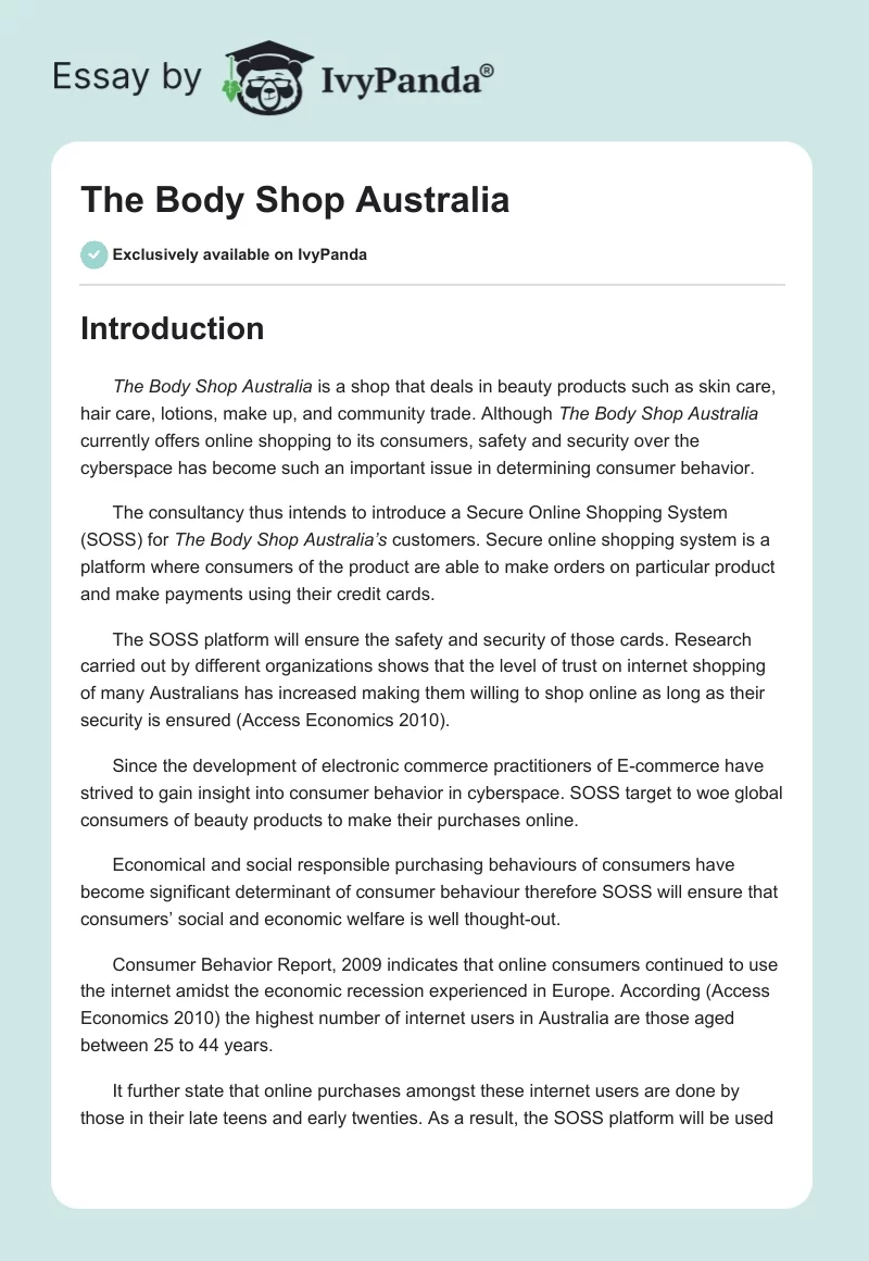 The Body Shop Australia. Page 1
