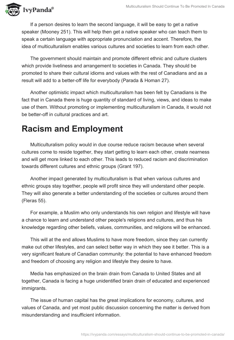 Multiculturalism Should Continue To Be Promoted In Canada. Page 2