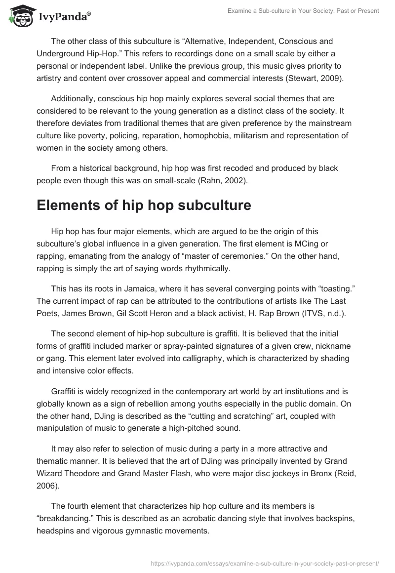 Examine a Sub-Culture in Your Society, Past or Present. Page 3