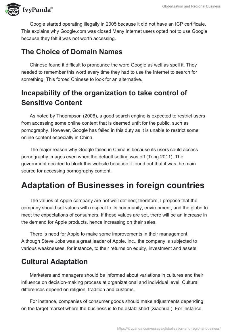 Globalization and Regional Business. Page 3