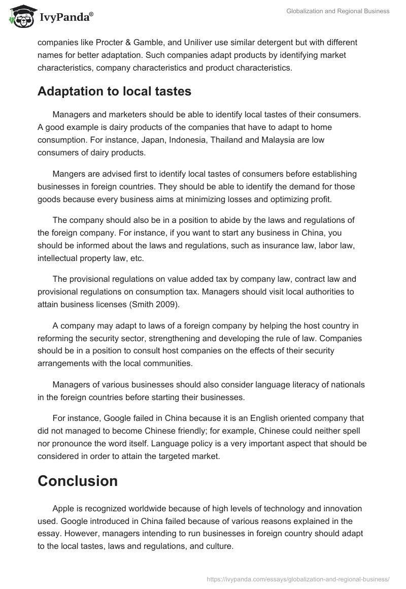 Globalization and Regional Business. Page 4