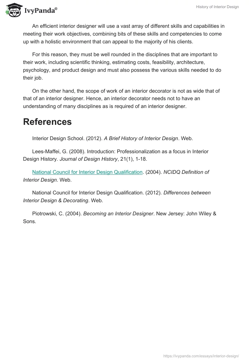 History of Interior Design. Page 3