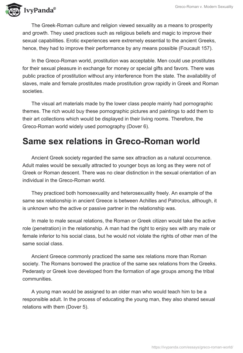 Greco-Roman v. Modern Sexuality. Page 2