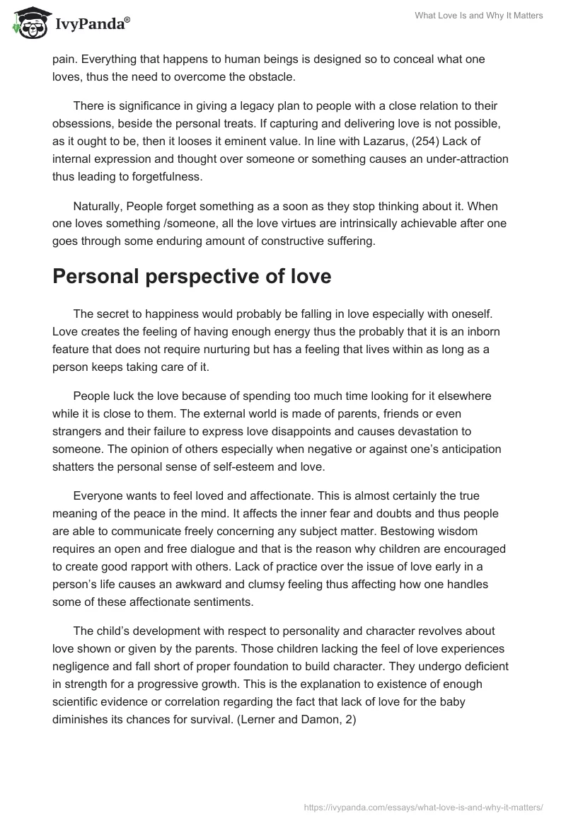 What Love Is and Why It Matters. Page 2