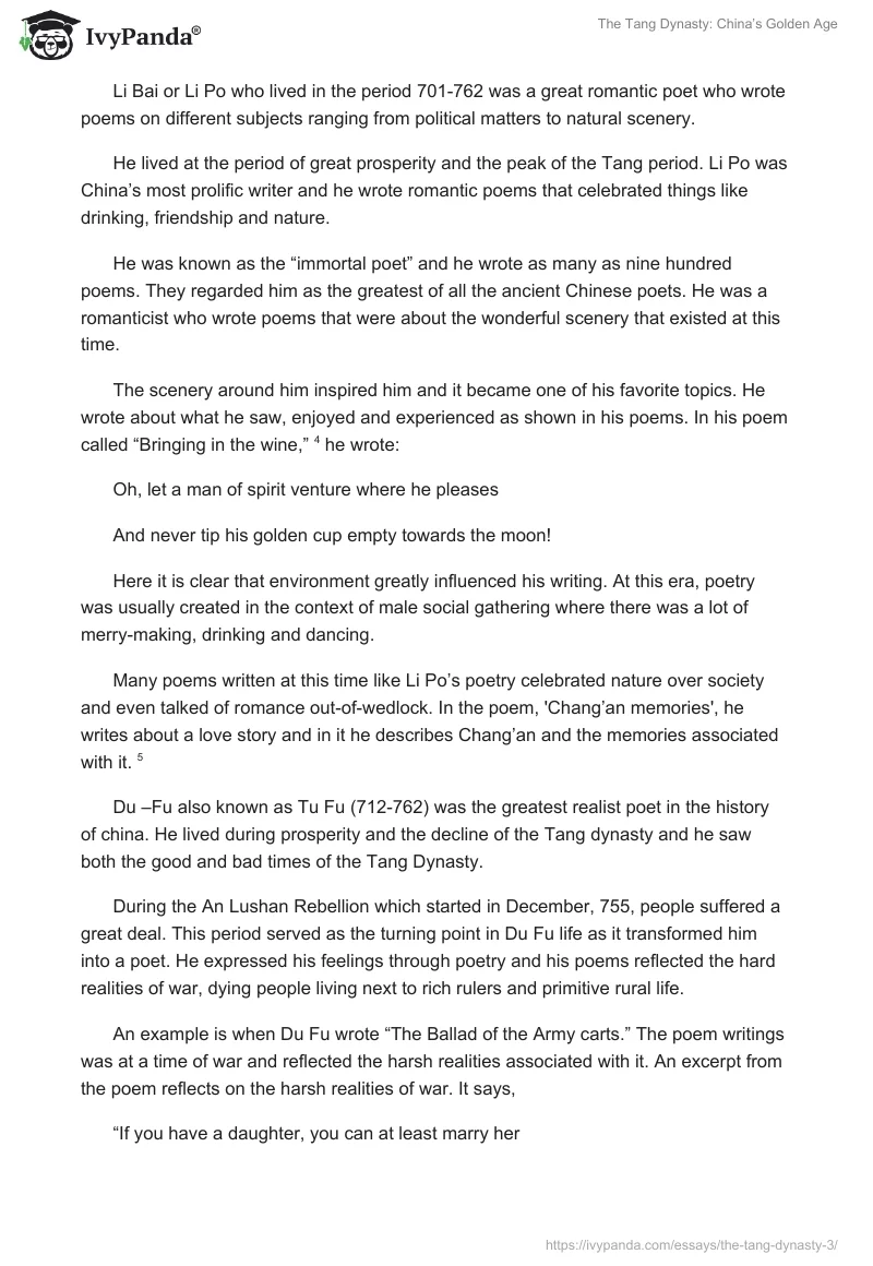 The Tang Dynasty: China’s Golden Age. Page 4