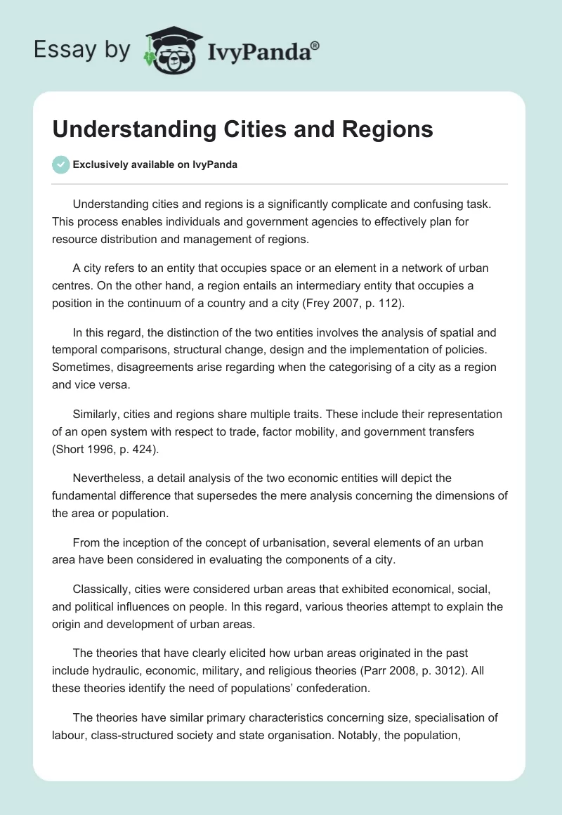 Understanding Cities and Regions. Page 1