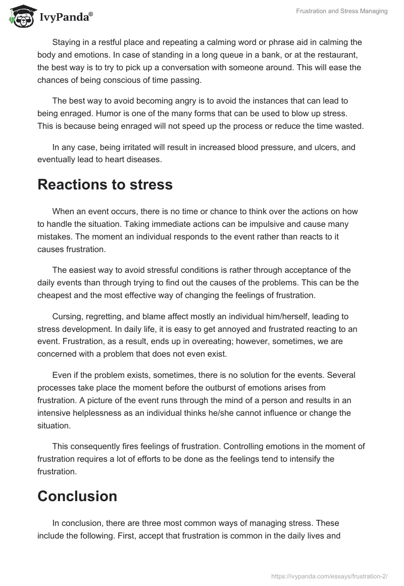 Frustration and Stress Managing. Page 3