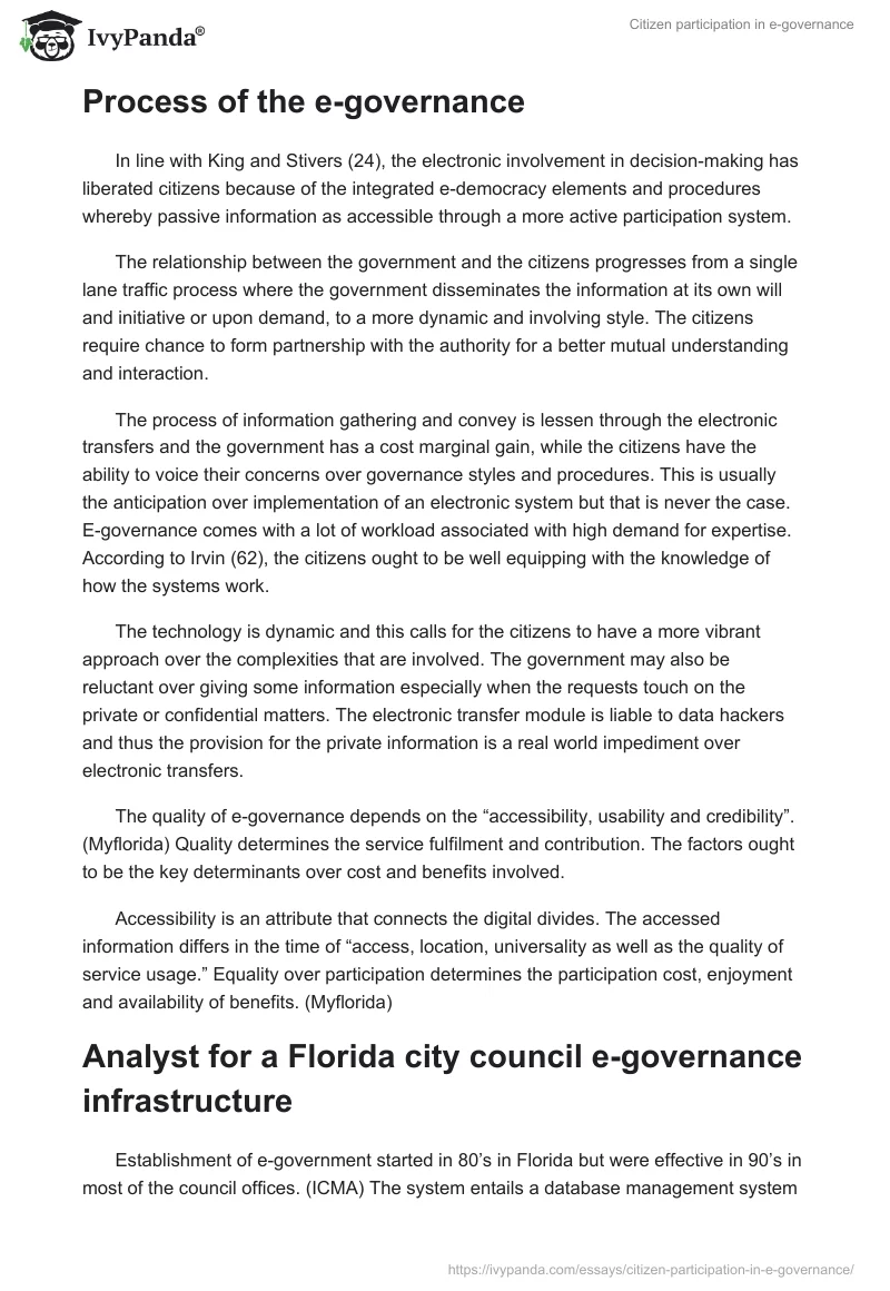 Citizen participation in e-governance. Page 4