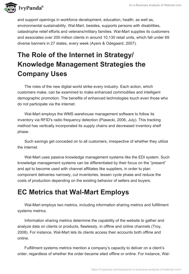 An E-Business Analysis of Walmart.com. Page 3