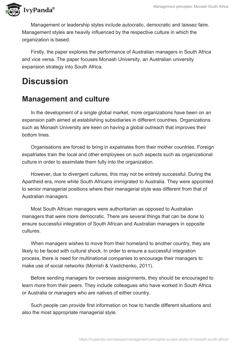 Management principles: Monash South Africa. Page 2