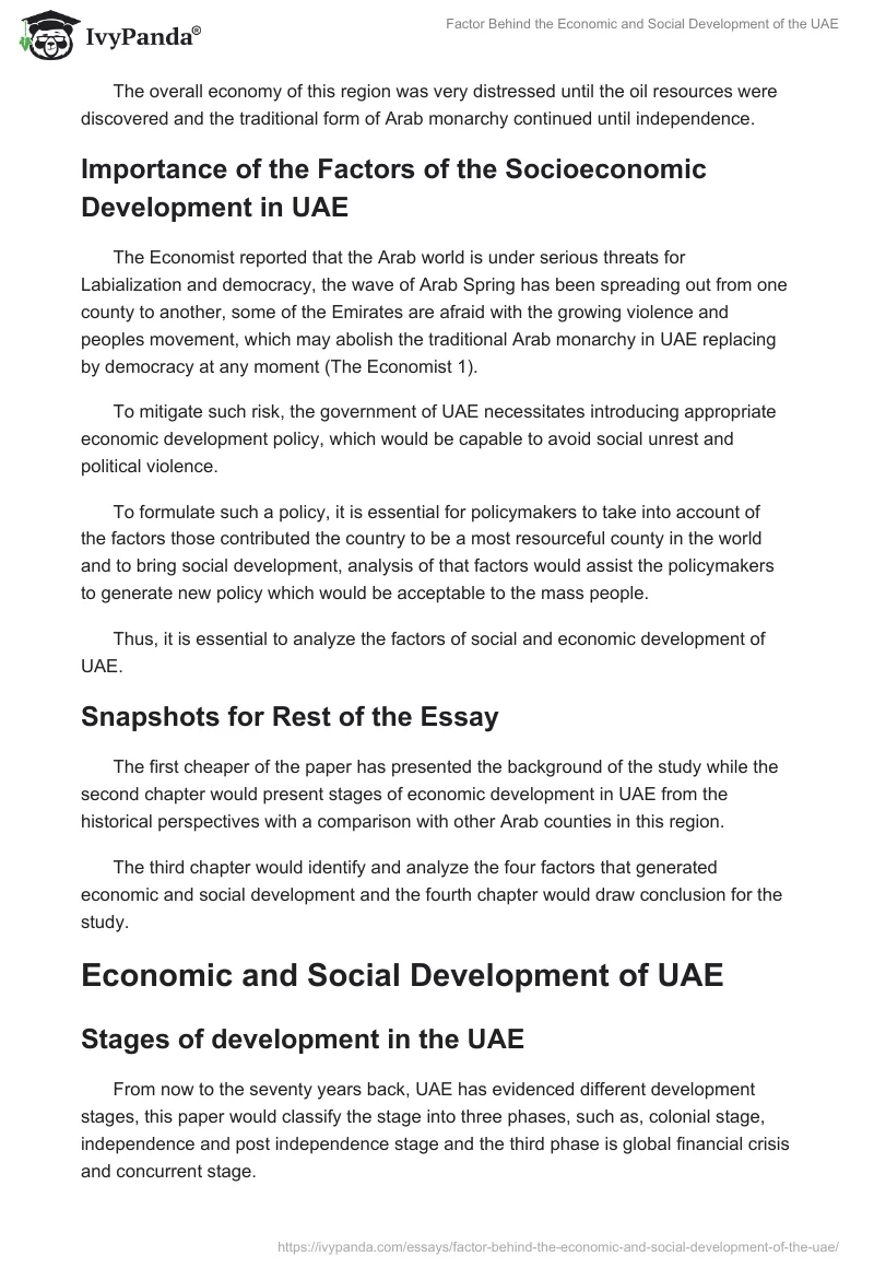 Factor Behind the Economic and Social Development of the UAE. Page 3