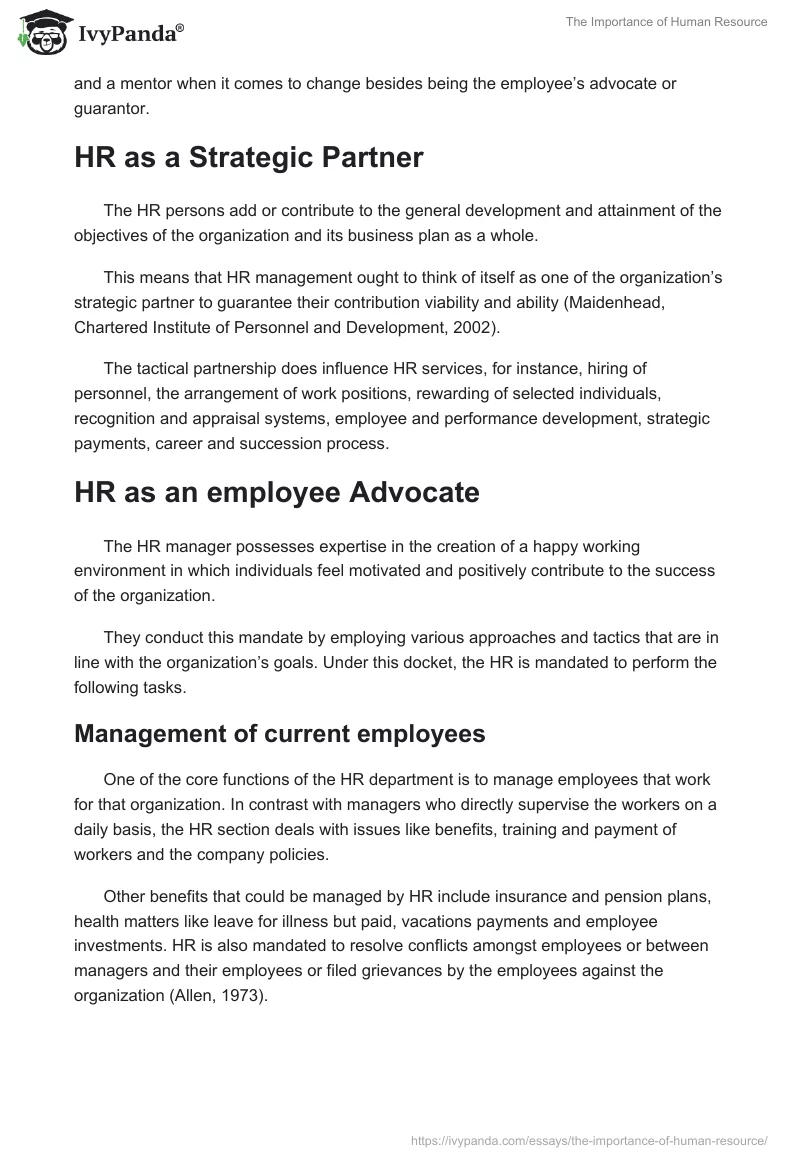 The Importance of Human Resource. Page 3