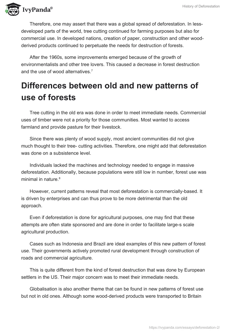 History of Deforestation. Page 5