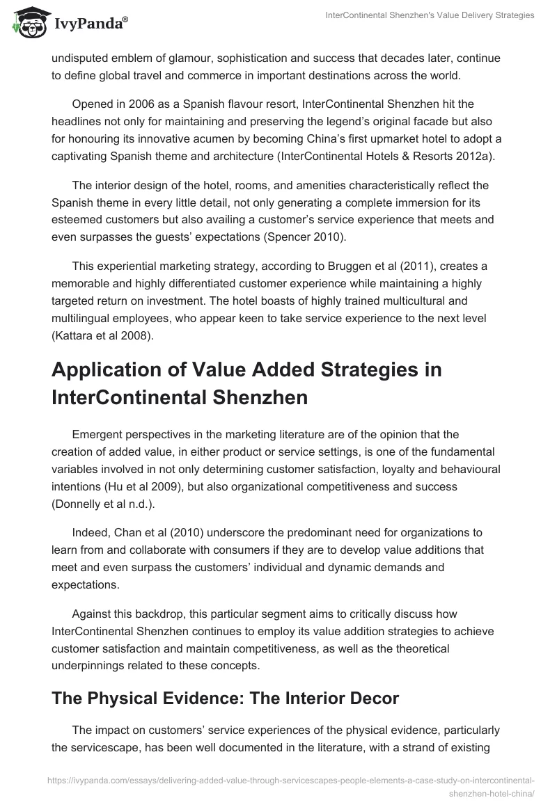 InterContinental Shenzhen's Value Delivery Strategies. Page 3