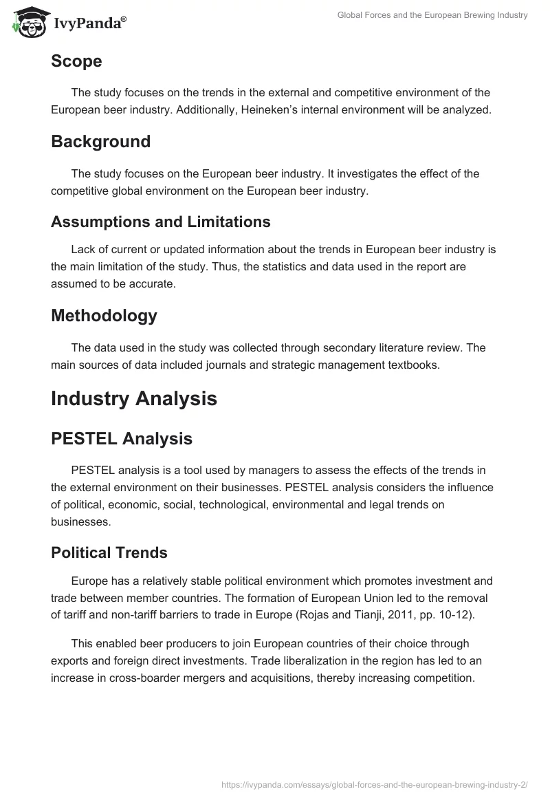 Global Forces and the European Brewing Industry. Page 2