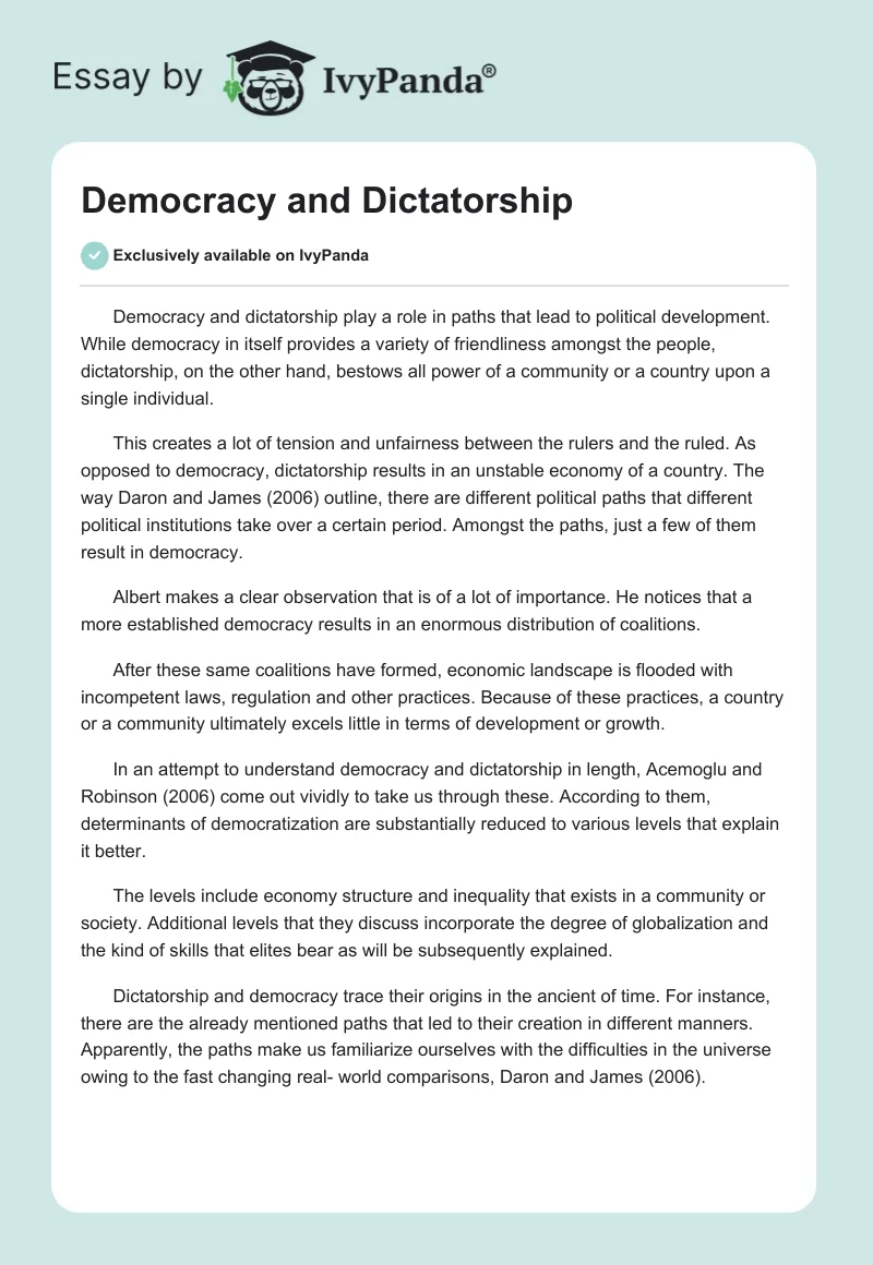 Democracy and Dictatorship. Page 1