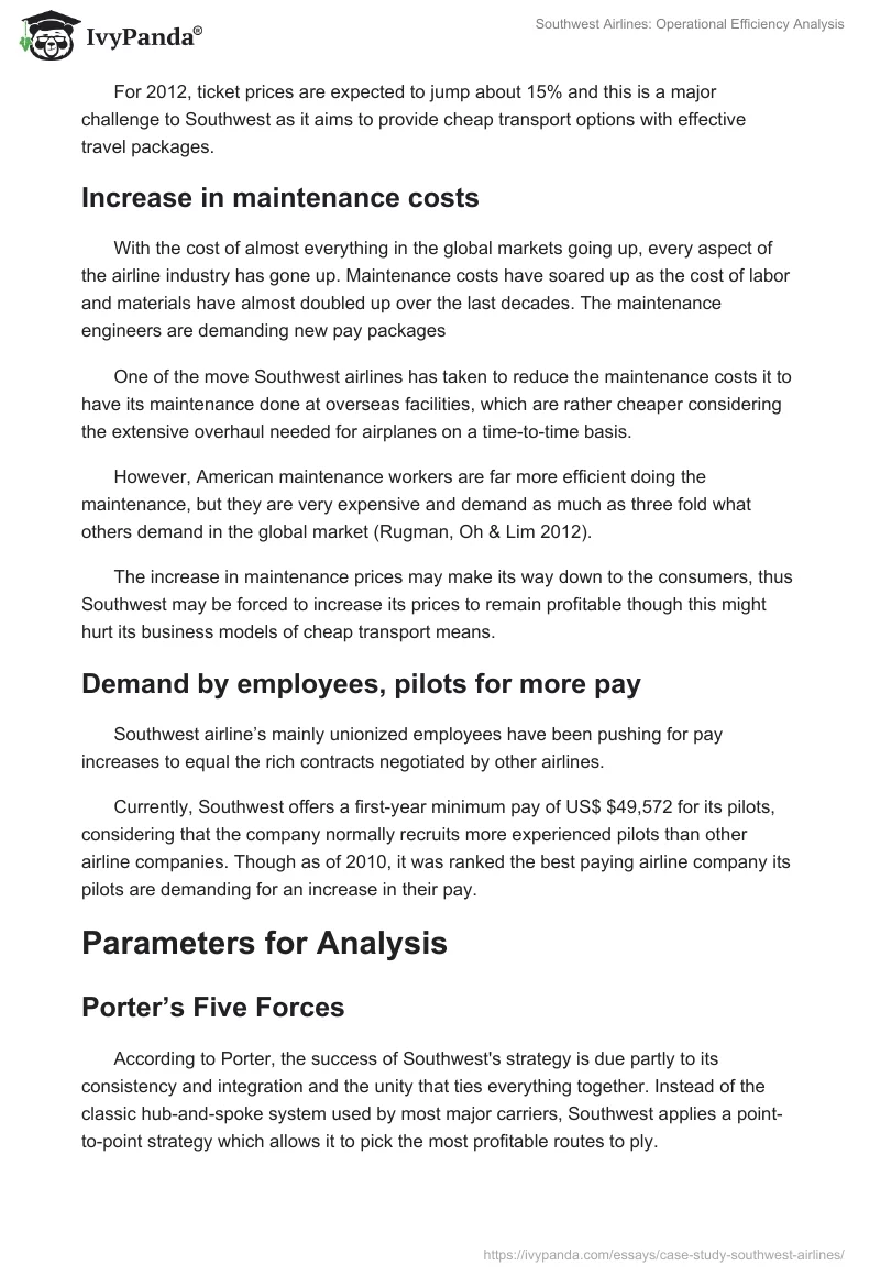 Southwest Airlines: Operational Efficiency Analysis. Page 3