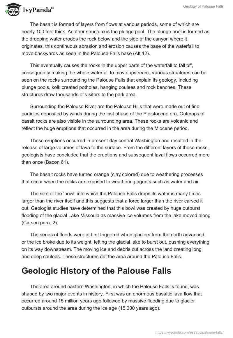 Geology of Palouse Falls. Page 2
