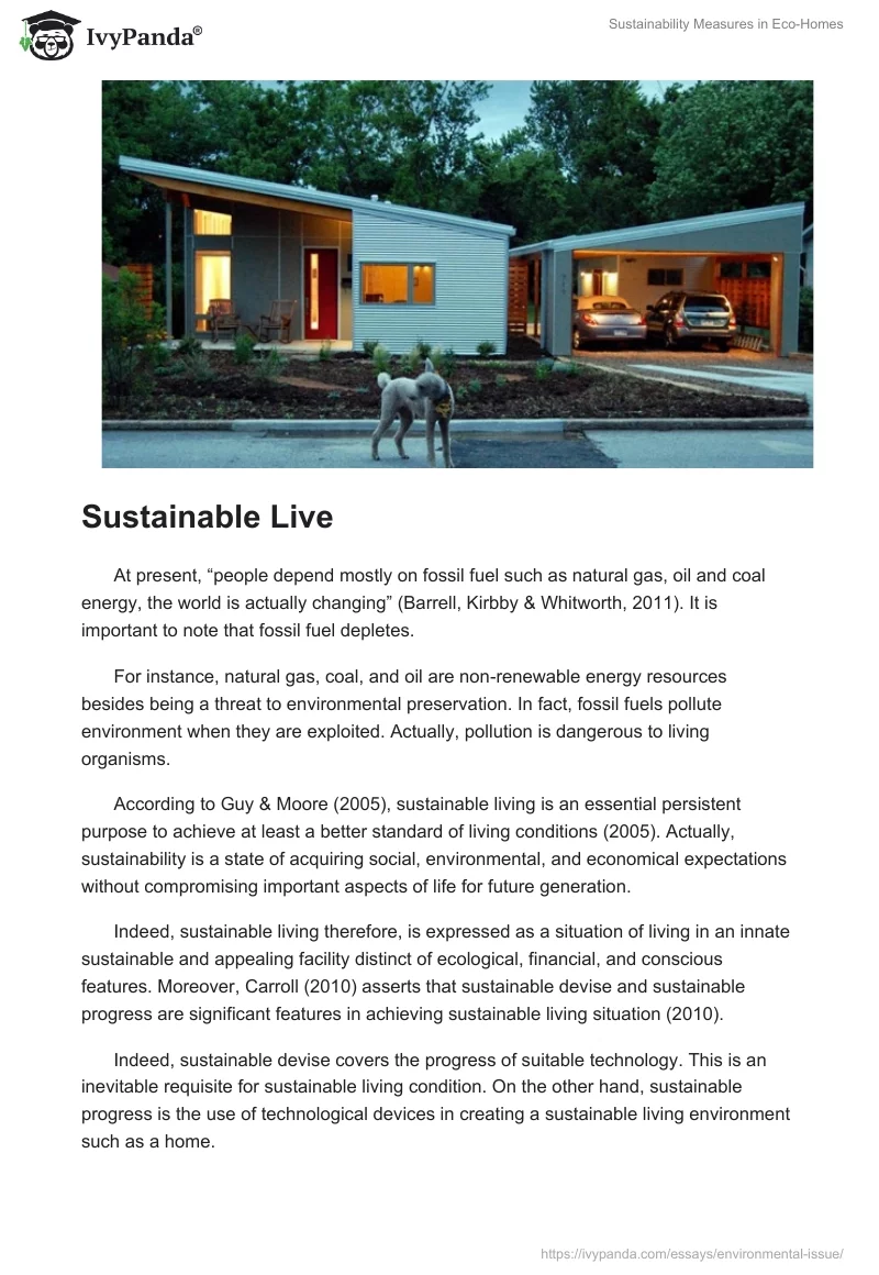 Sustainability Measures in Eco-Homes. Page 2