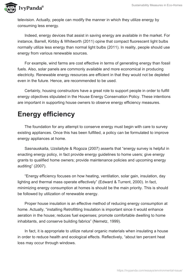 Sustainability Measures in Eco-Homes. Page 4