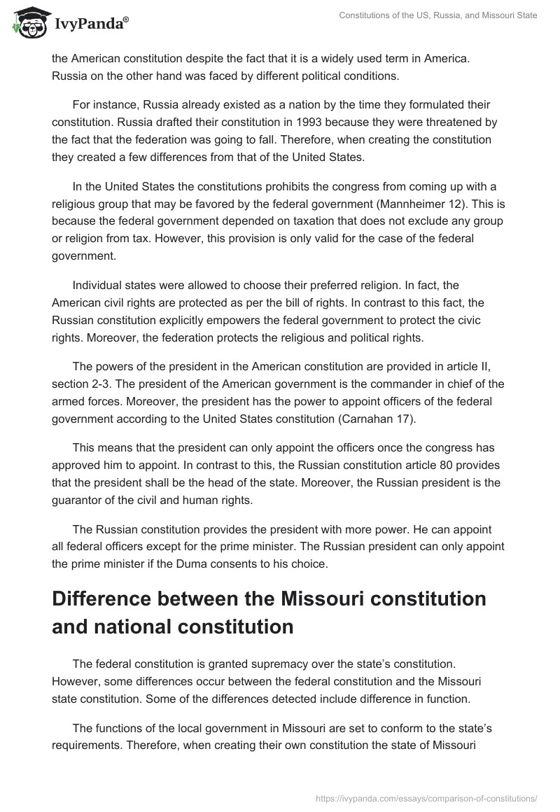 Constitutions of the US, Russia, and Missouri State. Page 3