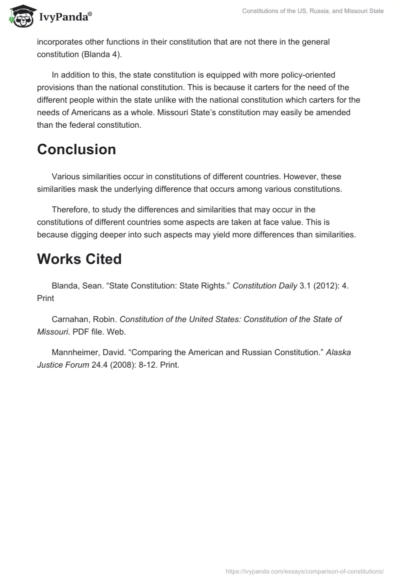 Constitutions of the US, Russia, and Missouri State. Page 4