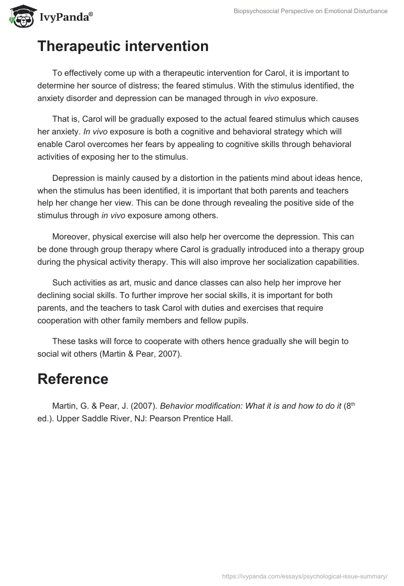 Biopsychosocial Perspective on Emotional Disturbance. Page 2