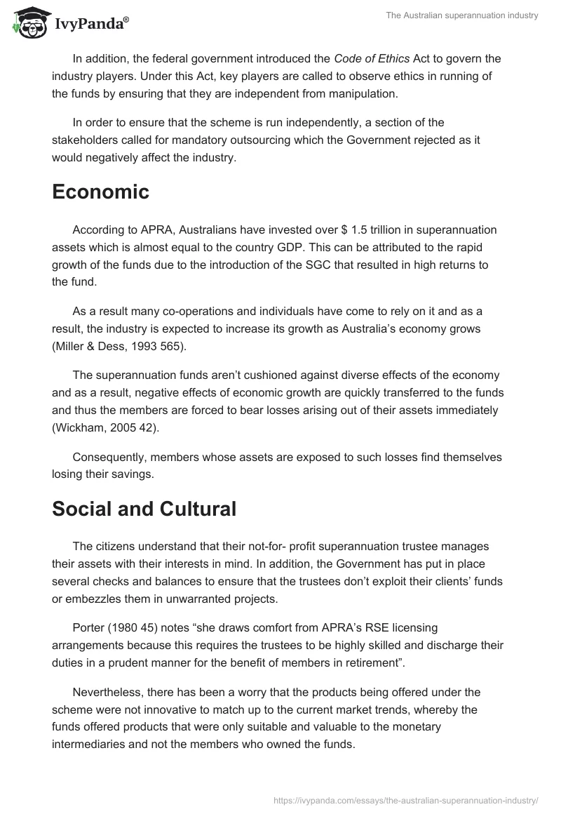 The Australian superannuation industry. Page 3
