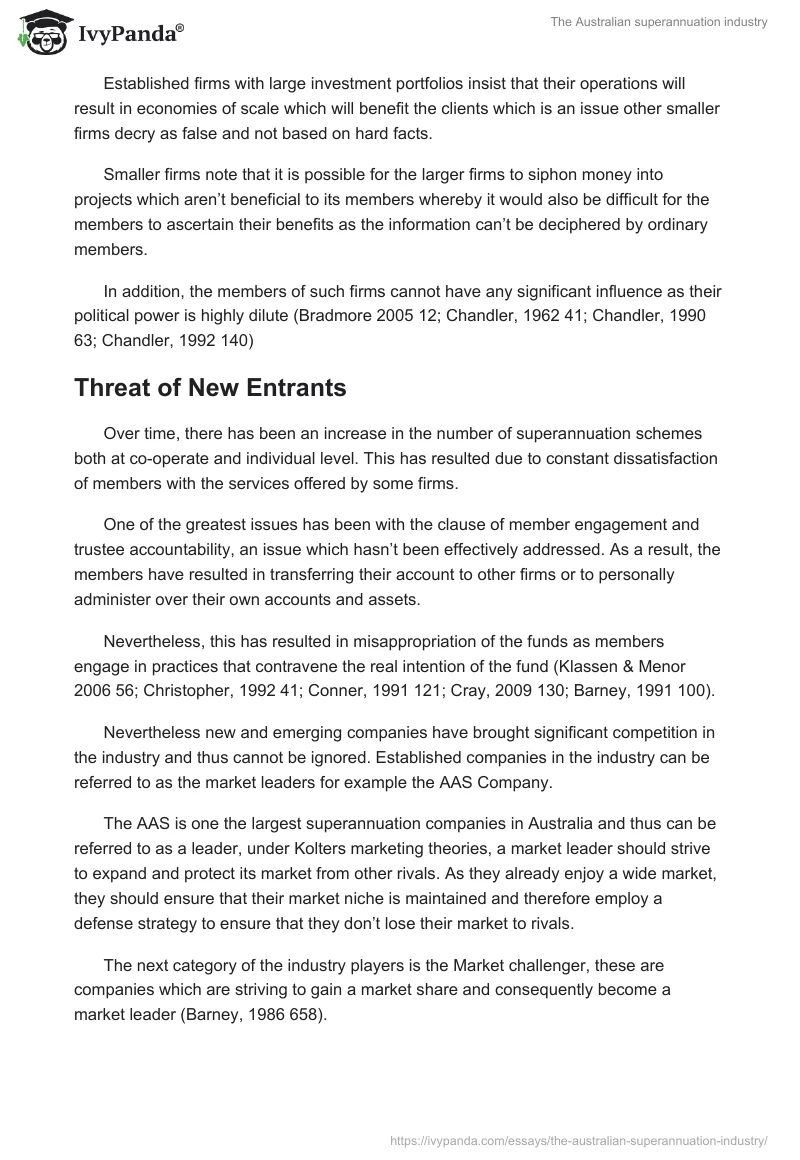 The Australian superannuation industry. Page 5
