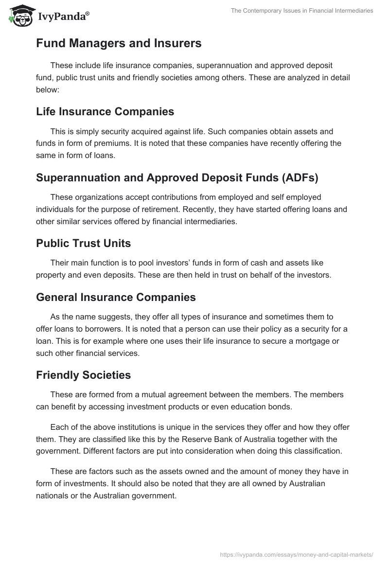The Contemporary Issues in Financial Intermediaries. Page 4