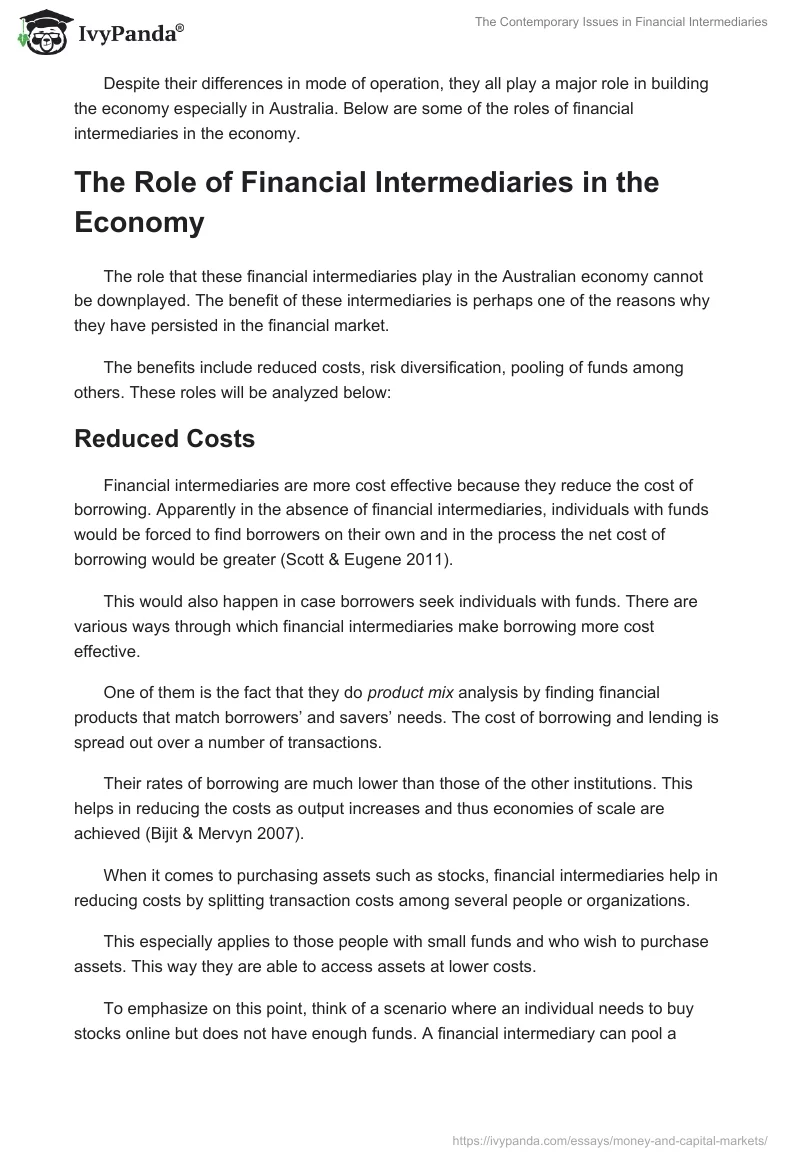 The Contemporary Issues in Financial Intermediaries. Page 5