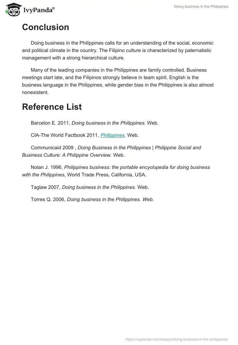 Doing business in the Philippines. Page 5