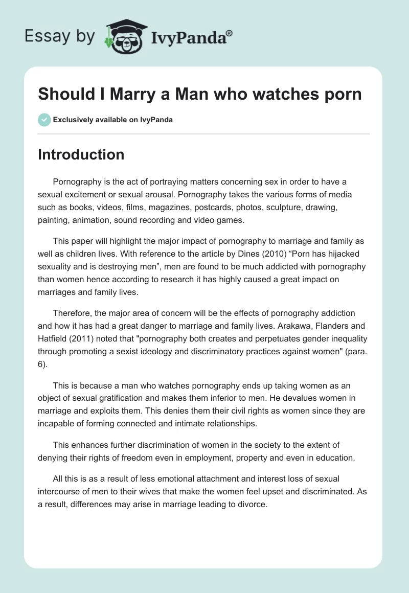 Should I Marry a Man who watches porn. Page 1